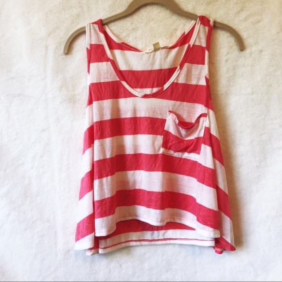 painted threads Tops - [SOLD] Painted Threads Pink Striped Tank